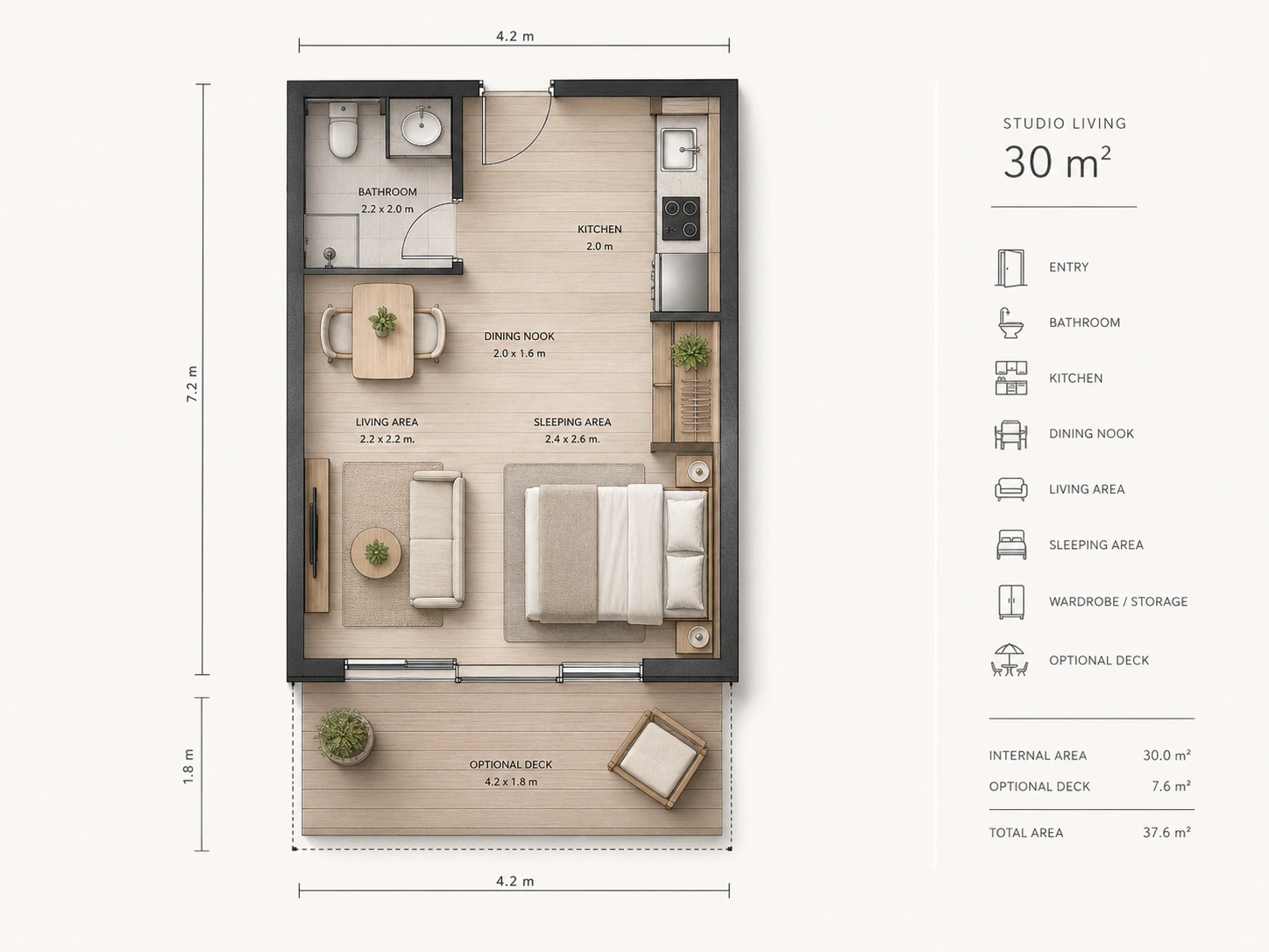 HAVEN 30 — Base floor plan