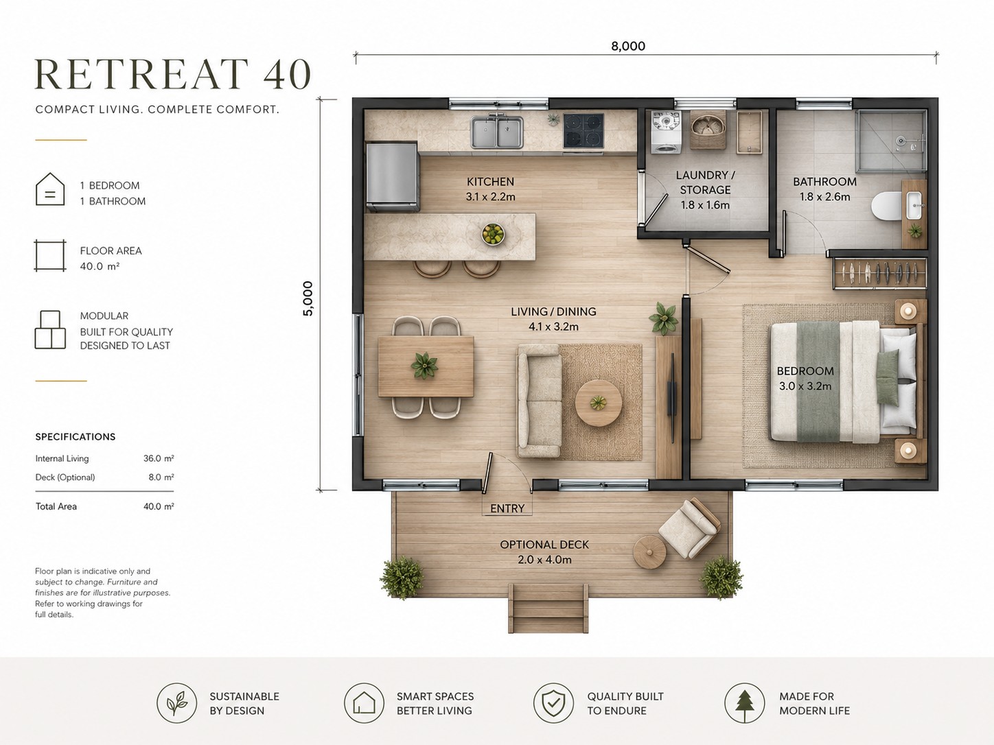 RETREAT 40 — Base floor plan