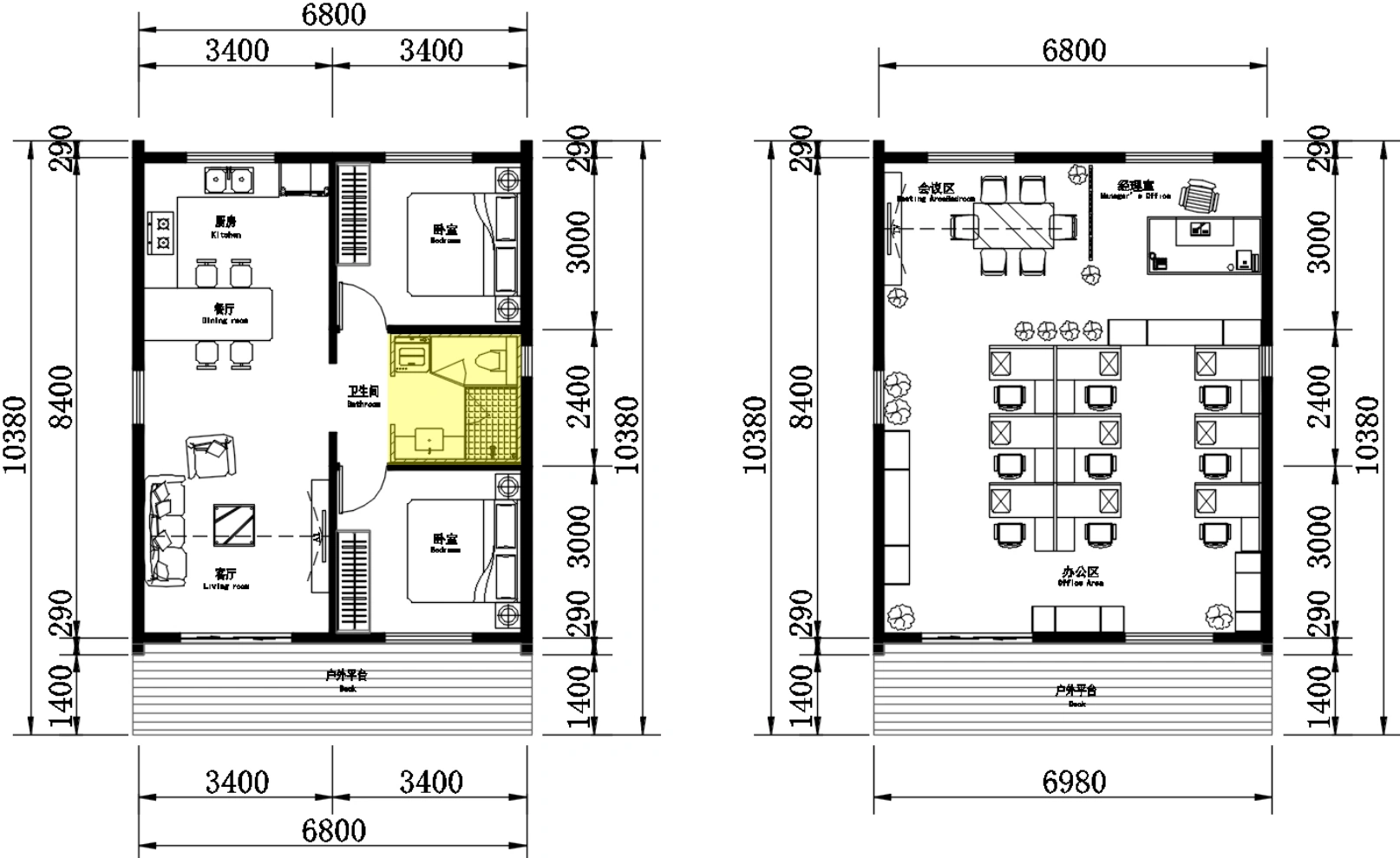 GREY SPACE UNIT — Base floor plan
