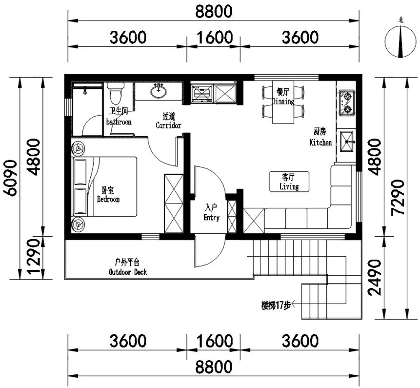 MODEL 03 · FLAT — Base floor plan