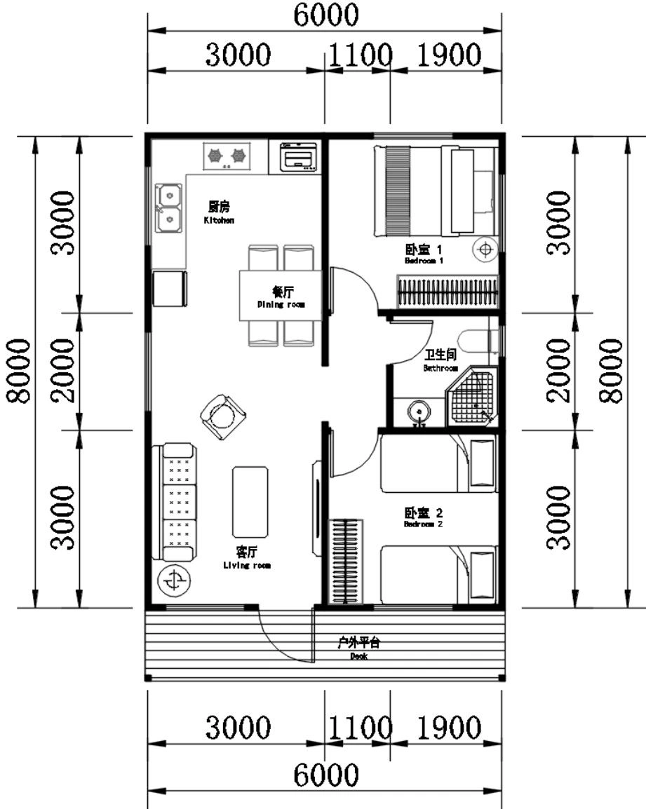 TWO BEDROOM · 50 — Base floor plan